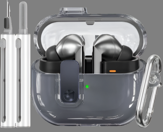 Pro Protective Case and Cleaning Kit - Transparent Black - Samsung Galaxy Buds 3